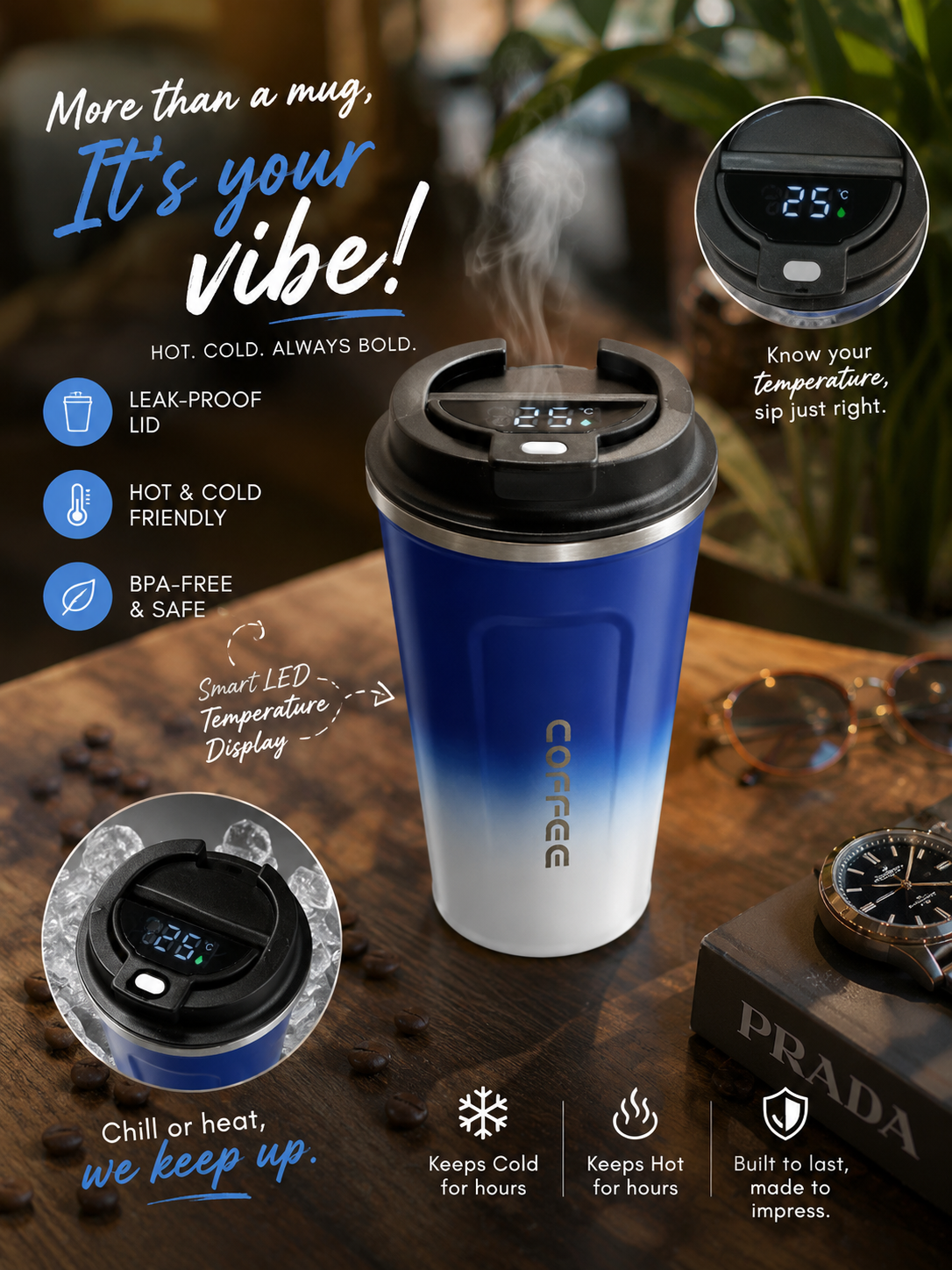 Gradient Insulated Coffee Cup 500 ML
