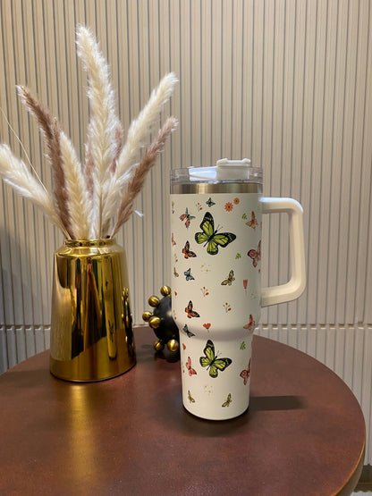 White Butterfly HydraFlex Bottle 1200 ML with Straw