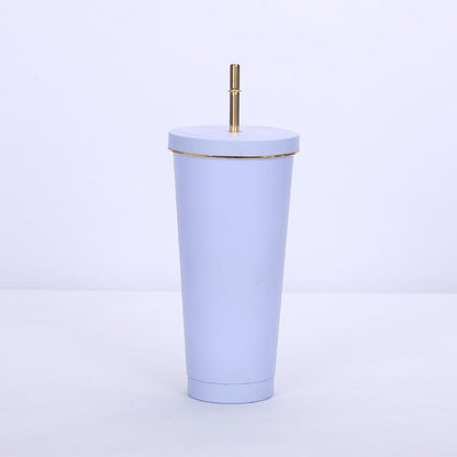 Elegance Flow Cup 710 ML Bottle with Golden Straw